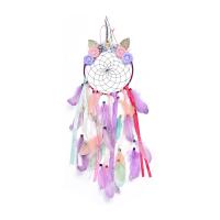 Fashion Dream Catcher, Feather, with Velveteen & Lace & Wood & Iron, handmade, for woman .53 Inch 