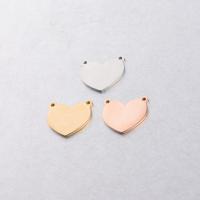 Stainless Steel Charm Connector, 304 Stainless Steel, Heart, Vacuum Ion Plating, fashion jewelry & polished & DIY & Unisex 