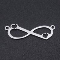 Stainless Steel Charm Connector, 201 Stainless Steel, Number 8, Vacuum Ion Plating, fashion jewelry & polished & DIY & Unisex 