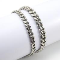 Stainless Steel Chain Bracelets, 304 Stainless Steel, polished, fashion jewelry & curb chain & for woman, original color, 10*3.6mm,7*2.6mm Approx 8.67 Inch 