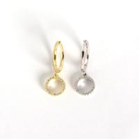 Huggie Hoop Drop Earring, Argent sterling 925, Placage, pour femme & avec strass, plus de couleurs à choisir Vendu par paire