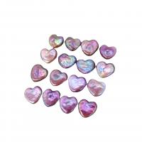 Baroque Cultured Freshwater Pearl Beads, Heart, no hole, purple pink, 11-12mm 