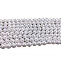 Kunststoff Perlen Perle, rund, verschiedene Größen vorhanden, weiß, Länge:ca. 15.7 ZollInch, verkauft von Strang