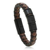 PU Leather Cord Bracelets, with Silicone & Zinc Alloy, handmade, fashion jewelry & Unisex 11mm 