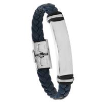 PU Leather Cord Bracelets, with 201 Stainless Steel, fashion jewelry & Unisex 12mm Approx 21 cm 