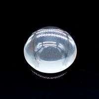 Transparent Glass Cabochon, plated, white, 20mm 