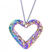 Zinc Alloy Heart Pendants, plated, Unisex, multi-colored cm 