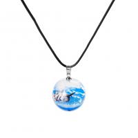 Resin Zinc Alloy Necklace, Polyester Cord, with Resin & Zinc Alloy, Unisex, mixed colors cm 