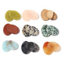 Gemstone Cabochons, Natural Stone, Flat Oval, polished 