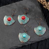Turquoise Zinc Alloy Earring, with turquoise, fashion jewelry & for woman & enamel 