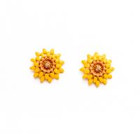 Enamel Zinc Alloy Stud Earring, Daisy, fashion jewelry & for woman, yellow 