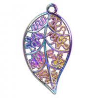 Zinc Alloy Leaf Pendants, colorful plated & for woman & hollow Approx 19.69 Inch 