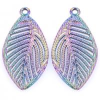 Zinc Alloy Leaf Pendants, colorful plated, Unisex Approx 19.69 Inch 