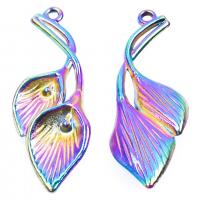 Zinc Alloy Leaf Pendants, Calla Lily, colorful plated, Unisex Approx 19.69 Inch 
