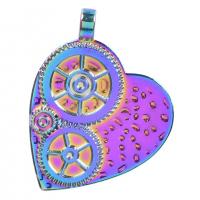 Zinc Alloy Heart Pendants, colorful plated, Unisex Approx 19.69 Inch 