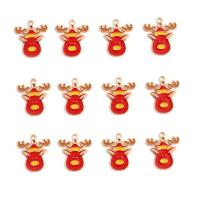 Zinc Alloy Christmas Pendants, Deer, gold color plated, Christmas Design & enamel, mixed colors  