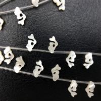 La Perla de Concha Natural, Nácar, Sirena, hecho a mano, Bricolaje, Blanco, 7x13mm, Vendido por UD