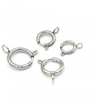 Stainless Steel Spring Ring Clasp, 304 Stainless Steel, Round, machine polished, DIY original color 
