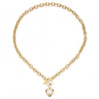 Collier de bijoux en acier inoxydable, Acier inoxydable 304, avec cristal, bijoux de mode & pour femme, plus de couleurs à choisir, 12mm Environ 17.72 pouce, Vendu par PC