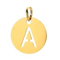 Stainless Steel Letter Pendant, 304 Stainless Steel, Alphabet Letter, gold color plated, Unisex 10mm 