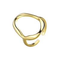 Brass Finger Ring, irregular, plated, fashion jewelry & for woman 17.3mm 