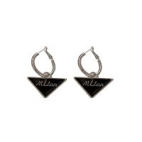 Huggie Hoop Drop Earring, alliage de zinc, triangle, Placage de couleur platine, pour femme & émail, plus de couleurs à choisir Vendu par lot