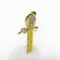 Bijoux broche en Zinc alliage , alliage de zinc, oiseau, Placage de couleur d'or, unisexe & émail & avec strass, 50mm Vendu par lot