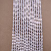 Bouton de culture des perles d'eau douce, perle d'eau douce cultivée, pepite, blanc, 4mm Environ 14.96 pouce, Vendu par brin