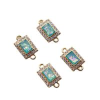 Cubic Zirconia Micro Pave Brass Connector, with Resin, plated, micro pave cubic zirconia 
