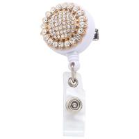 Zinc Alloy Badge Holder, with Plastic, with rhinestone 4mm 