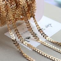 Бар латунь цепь, Латунь, плакированный настоящим золотом, Золотой, 6mm, продается м