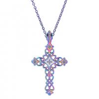 Zinc Alloy Necklace, plated, cross chain & Unisex, multi-colored cm 