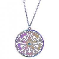 Zinc Alloy Necklace, plated, cross chain & for woman, multi-colored cm 