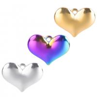 Stainless Steel Heart Pendants, 304 Stainless Steel, plated 