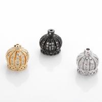 Rhinestone Zinc Alloy Beads, Crown, plated, DIY & with rhinestone 3-25mm 