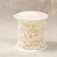 Mode Perlen Strang, ABS-Kunststoff-Perlen, mit Kunststoffspule, Tropfen, DIY, beige, 5x15mm, ca. 9m/Spule, verkauft von Spule