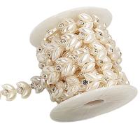 Mode perles Strand, Plastique ABS perle, avec bobine plastique & strass, DIY, plus de couleurs à choisir, Environ 4. Vendu par bobine