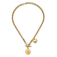 Collier de bijoux en acier inoxydable, Acier inoxydable 304, bijoux de mode & pour femme, plus de couleurs à choisir, 20*24mm,15*15mm Environ 17.72 pouce, Vendu par PC