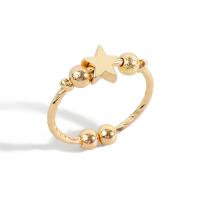 Brass Finger Ring, Star, plated, fashion jewelry & for woman 