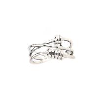 925 Sterling Silver Cuff Finger Ring, platinum color plated, Adjustable & for woman 