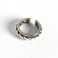 925 Sterling Silver Cuff Finger Ring, antique silver color plated, Adjustable & for woman 