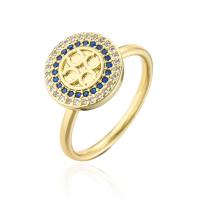 Cubic Zirconia Micro Pave Brass Finger Ring, 18K gold plated, micro pave cubic zirconia & for woman, 18mm 