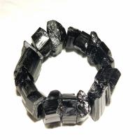 Шерл браслет, натуральный, Мужская, черный, 13-20mm, длина:Приблизительно 21 см, продается PC