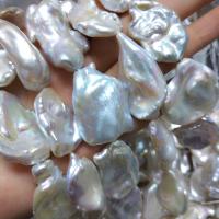 Keishi 培養した淡水の真珠, 天然有核フレッシュウォーターパール, ナチュラル & DIY, ホワイト, 20mm, 長さ:32-38 センチ, 売り手 ストランド