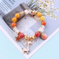 Acrylic Zinc Alloy Bracelets, with Shell & Zinc Alloy, gold color plated, for woman & faceted 10-30mm,8mm Approx 7.09 Inch 
