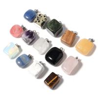 Gemstone ювелирные изделия Кулон, Природный камень, Нерегулярные, различные материалы для выбора & Мужская, Много цветов для выбора, 14-16mm, Приблизительно 5ПК/сумка, продается сумка