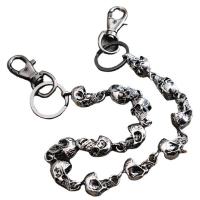 Zinc Alloy Waist Chain, Skull, gun black plated, Unisex, black Approx 59 cm, Approx 