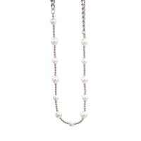 Plastic Pearl Necklace, Zinc Alloy, with Plastic Pearl, silver color plated, Unisex Approx 50 cm, Approx 