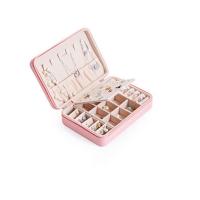 Multifunctional Jewelry Box, PU Leather, with Velveteen & Glass, Rectangle 