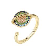 Brass Cuff Finger Ring, plated, rotatable & for woman & with rhinestone 10mm 
